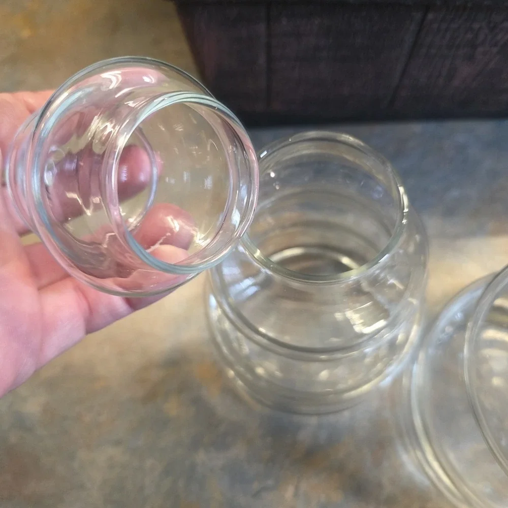 Rare Vintage Libbey Glass Crystal Creations Christmas Tree Jar Complete Set of 3